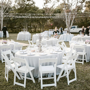 Cung Cấp Sang Trọng Màu Trắng Nhựa Có Thể Gập Lại Tiệc Bàn Gấp Bằng Gỗ Cocktail Bàn Tròn Cho Các Sự Kiện Tiệc Cưới 10 Chỗ Ngồi - Product Image 2