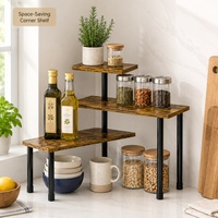 3-laags carbonstalen hoekorganizer voor keuken, badkamer, aanrechtblad, opbergplank voor thuisgebruik, aanrechtkeukenorganizer