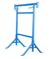 Tréteau d'échafaudage bleu réglable en hauteur, tréteau de maçon 1,2x2,19m, tréteau Macon Galva avec pied pivotant