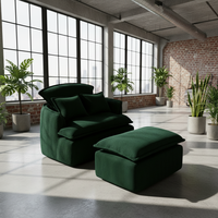 Pouf carré coloré en velours côtelé, chaise-lit rembourrée pour villa, salon, salle de lecture