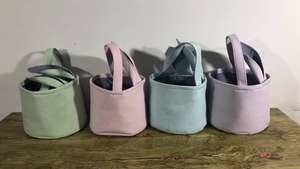 Festivali boş tavşan kumaş şemsiye paskalya kovası pembe tavşan kulak paskalya yumurta sepeti - Product Image 6