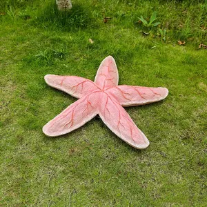 Customized Beach Themed Props Fiberglass Resin Sea Star Big Conch Starfish Sculptures Seaweed Mermaid Statues