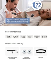 LEPU perangkat lunak analisis AI-ECG dapat dipakai perekam ECG Bluetooth 24/72 jam monitor ECG dinamis waktu nyata dengan aplikasi