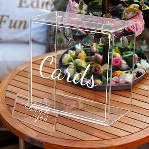 <strong>Wedding</strong> <strong>Card</strong> <strong>Box</strong> Acrylic Clear <strong>Post</strong> Money Gift <strong>Box</strong> <strong>for</strong> Anniversary Wishing Well Birthdays Party Reception Graduation Decorations - Product Image 3