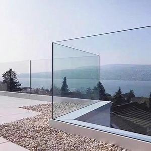 Écrans en verre rétractables réglables en hauteur pour terrasses de restaurant cloison de salle à manger/garde-corps en verre sans cadre réglable - Product Image 6