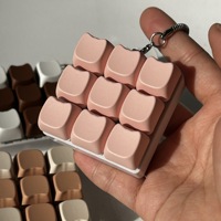 In Stock 9-key Keypad Cute Cate Shape Keyboard Clicker Keycaps Fidget Press Button Mini Keyboard