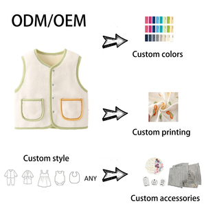 <span class=keywords><strong>Gilet</strong></span> matelassé bébé automne-hiver pour garçons et filles, veste chaude, cardigan, <span class=keywords><strong>gilet</strong></span> en polaire sherpa 2 couches, doux et agréable pour la peau, fermeture à boutons-pression - Product Image 2