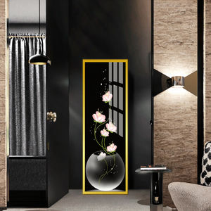 Fleur d'art mural imprimé <span class=keywords><strong>aquarelle</strong></span> de Style nordique nature morte <span class=keywords><strong>sur</strong></span> <span class=keywords><strong>porcelaine</strong></span> de cristal avec des peintures de cadre en alliage d'aluminium - Product Image 2