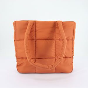 Trọng lượng nhẹ có thể gập lại hai-xử lý bông Weekender qua đêm túi nylon Vai Túi Xách làm việc du lịch Satchel PURSE puffer Tote cho - Product Image 2