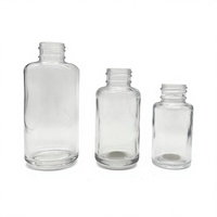 Flacon compte-gouttes en verre transparent avec bouchon à vis 30/50/100 ml pour huile essentielle, sérum, soin de la peau, format voyage de luxe
