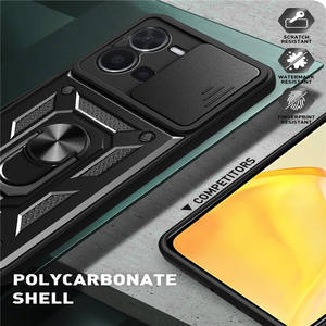 เคสโทรศัพท์ป้องกันเลนส์สไลด์แม่เหล็กแข็งแรงสำหรับ <span class=keywords><strong>VIVO</strong></span> X80 Lite V29 V27 V23 V21 Y91 Y95 Y76 Y55 Y36ฝาครอบป้องกันการตก - Product Image 2