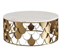 Table basse en marbre effet écailles de poisson, style nordique de luxe, moderne et minimaliste, pour salon, en acier inoxydable, convertible, design original