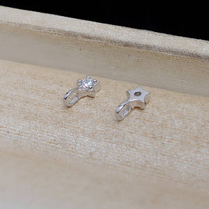 S925 <b>Silver</b> Pentagram <b>Baby</b> Chain <b>Bracelet</b> DIY Pearl Jewelry Accessory with Gemstone Pendant Packaged in Bag - Product Image 2