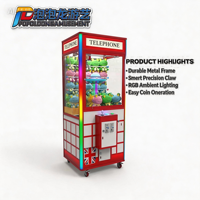Machine d'arcade commerciale attrape-primes et attrape-sucreries avec lumières LED, en métal, pour parcs d'attractions et centres de divertissement familial PPL