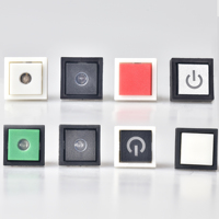 Interrupteurs à bouton-poussoir étanches avec LED, tête plate, momentanés, à 5 broches, 12 V, 12 x 12 mm, à montage traversant