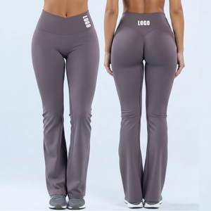 Pantalones de Yoga Deportivos Sin Costuras, Estilo Deportivo, Pierna Ancha y Recta, para Mujer, Novedad 2026 - Product Image 1