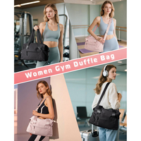Sac de sport pour femme avec compartiment pour tapis de yoga, poche étanche, pochette séparée et bandoulière amovible