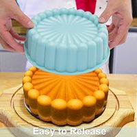 Moule à brownies rond en silicone antiadhésif, moule à gâteau Charlotte, moules en silicone pour gâteau au fromage, gâteau au chocolat