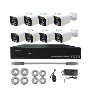 Home Security System Full Hd Ip Camera Kit Color Night Vision Nvr 4Ch 8ch 16ch 5MP Cctv Camera System Wired POE Power Supply