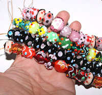 Perles en verre soufflé à la main, best-sellers, 15-20 mm, multicolores, forme irrégulière, pour la création de bijoux