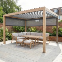 Pabellón de aluminio para exteriores con techo de lamas ajustables para patio trasero, terraza, villa, jardín, fabricante