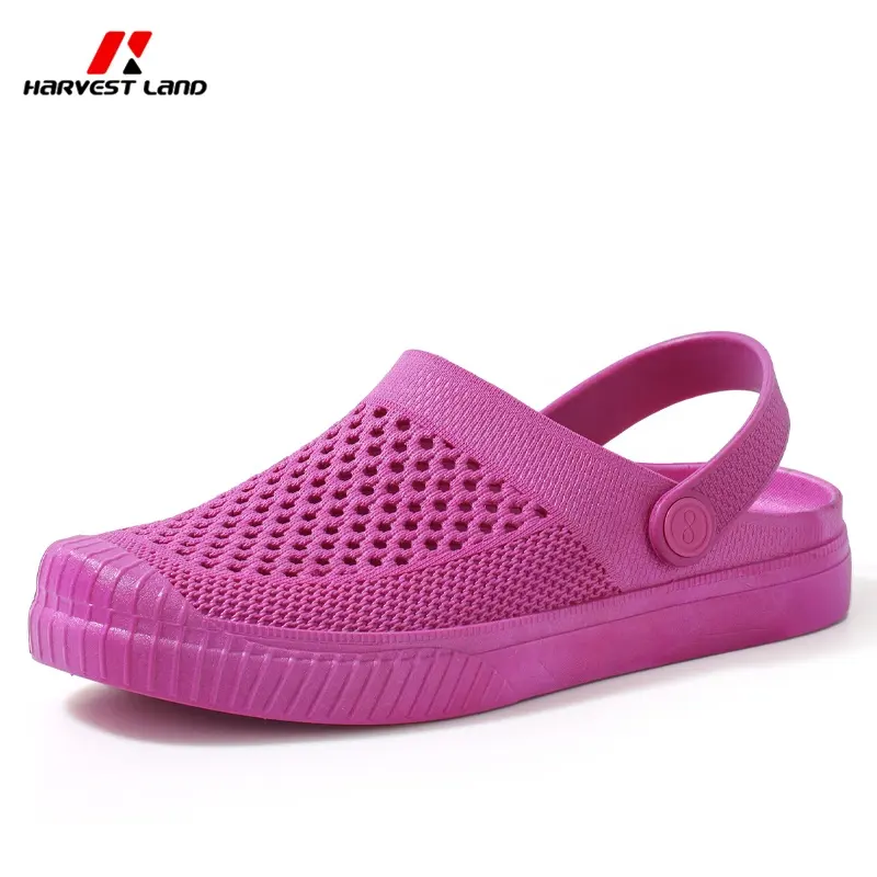 Nuevos zapatos de agua de jardín de PVC con estampado de tinte de corbata cómodos zuecos de plataforma médica para mujer Zapatillas de verano de marca al por mayor