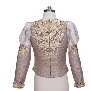 Túnica de <span class=keywords><strong>Bailarina</strong></span> de Ballet para Mujer, Estilo <span class=keywords><strong>Cascanueces</strong></span>, Manga Larga Abullonada, Color Oro Pálido, Hecha a Medida - Product Image 3