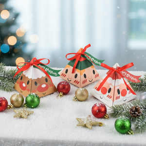 Petits emballages pour gâteaux de Noël avec fermeture magnétique, poignée, ruban, éponge, papier couché recyclable, pelliculage mat, pour aliments et sucre - Product Image 4
