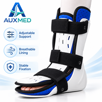 Attelle de cheville réglable respirante avec coque rigide stabilisatrice et protection multi-sangles pour la marche (pied gauche ou droit)