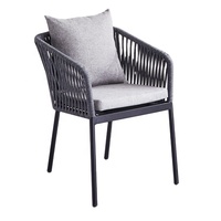 Muebles modernos de exterior para jardín, Hotel, restaurante, silla de cuerda apilable para comedor