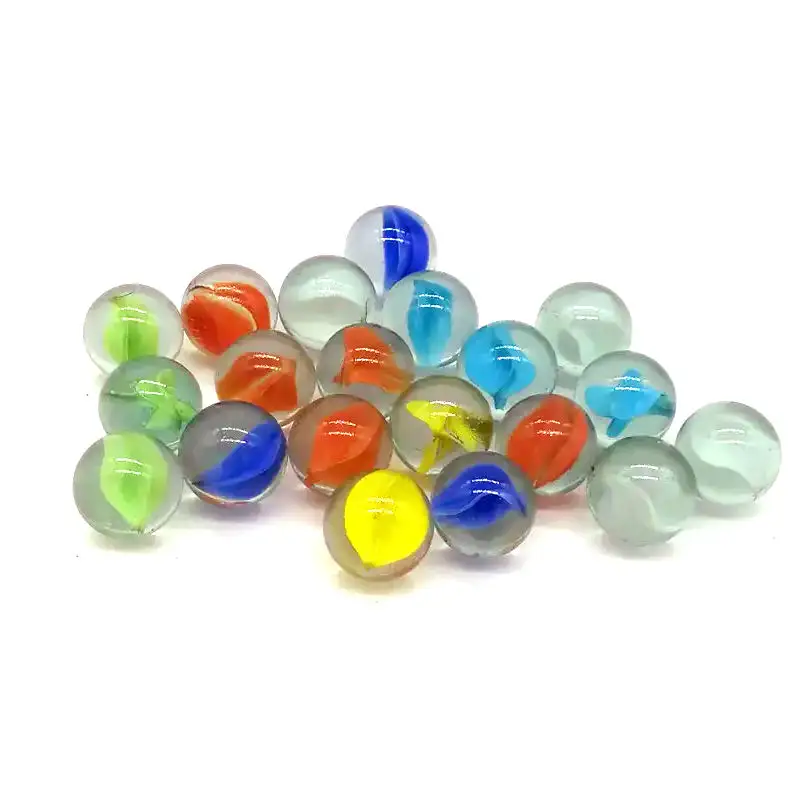 Klar gefärbte regenbogen gestreifte runde Murmeln Glaskugeln 10mm 16mm 12mm 14mm transparentes Glas dekorative Kugel Spielzeug