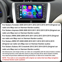 Stereo Mobil Android 2Din GPS Navigasi Wireless CarPlay untuk Subaru Forester Impreza WRX STI XV Crosstrek
