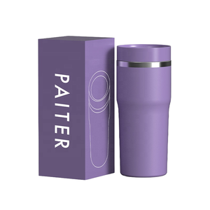 Paiter 17 Oz Stainless Steel Vacuum Insulated Travel Mug <b>Push</b> Pull Lid Office <b>Car</b> Home Use Eco Friendly BPA Free - Product Image 1