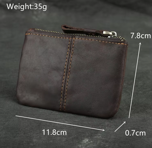 حقيبة خصم ائتمان حقيقية مخصصة على الحصان ، محفظة نقود من الجلد المجنون بسحاب للرجال - Product Image 6