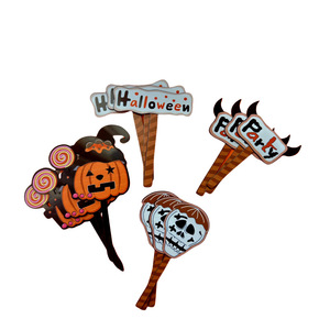 ของตกแต่งคัพเค้กฮาโลวีนรูปน้ำผึ้งและของหวาน อะคริลิก 12 ชิ้น สำหรับตกแต่งเค้กในงานปาร์ตี้ - Product Image 3