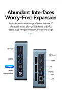 Mini PC Intel Ultra 5 225H AI, 8 Go DDR5, SSD NVMe 256 Go, Ordinateur de Bureau Silencieux pour Gaming, Double Démarrage Win11/Linux pour le Bureau