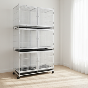 Gabbia per Cani e Gatti in Acciaio a Tubo Quadrato, Multistrato, Resistente, Ampio Spazio, Vendita all'Ingrosso - Product Image 1