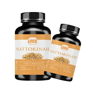 Materia prima Natto Extracto cápsula orgánica Suplementos a granel 5000 fu Nattokinase Cápsulas