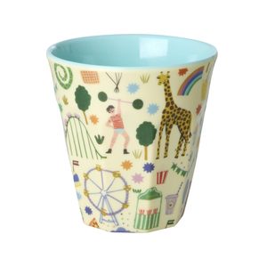 Gobelet enfant en mélamine 300ml, imprimé jungle zèbre hippopotame, pour jus et lait - Product Image 3