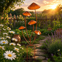 Piquets de jardin en métal en forme de champignon, style rustique, pour décoration paysagère de jardin, patio et véranda (OEM/ODM)