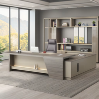 Escritorio Ejecutivo Moderno de Lujo en Forma de L, Muebles Modulares de Madera para Oficina, Muebles para Gerentes con Espacio para Computadora