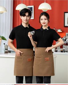 ผ้ากันเปื้อนครึ่งตัวแบบพิมพ์ลายตามสั่ง ผ้าแคนวาส กันน้ำ มีแขนเสื้อ สำหรับทำความสะอาดครัวเรือน ใช้ในครัวเรือน ร้านอาหาร - Product Image 2