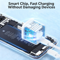 Adaptateur de chargeur rapide USB-C PD Tommox 20W avec protection OTP pour adaptateur iPhone Chargeur 20W Chargeur original Samsung Type C