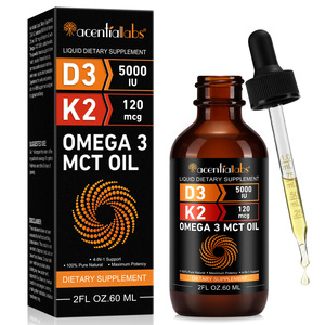 Acentiallabs Private Label Premium Liquid Vitamin <span class=keywords><strong>K2</strong></span> <span class=keywords><strong>D3</strong></span> <span class=keywords><strong>MK7</strong></span> Gotas para adultos Salud ósea Soporte inmunológico - Product Image 1