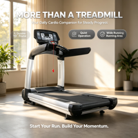 Tapis roulant électrique professionnel robuste avec moteur sans balais 3HP, surveillance de la fréquence cardiaque sans fil, équipement de cardio-training pour salle de sport
