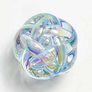 Ventes directes d'usine couleur transparente arc boule creuse UV perles acryliques perles en vrac chaîne de téléphone portable bijoux pour bricolage - Product Image 6