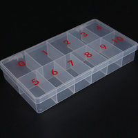 Boîte de rangement pour pointes d'ongles, étui de rangement pour pointes d'ongles, 11 cellules, boîte vide pour pointes d'ongles