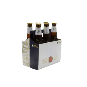 कागज गत्ता 4/6 पैक बियर धारक वाहक शराब की बोतल पैकेजिंग बॉक्स