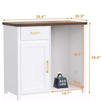 Meuble Bar à Café Moderne avec Mini-Réfrigérateur, Casier à Vin, Rangement pour Liqueurs, Buffet et Station Boissons pour Salon, Salle à Manger et Maison