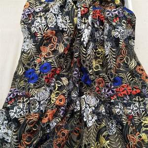 Broderie dentelle tissu multicolore fleur maille broderie dentelle tissu usine - Product Image 2